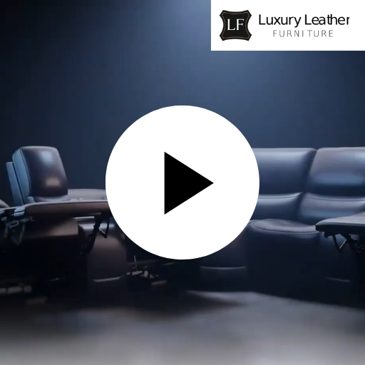 New Mavien Power Reclining Leather Sectional And Ottoman As Shown