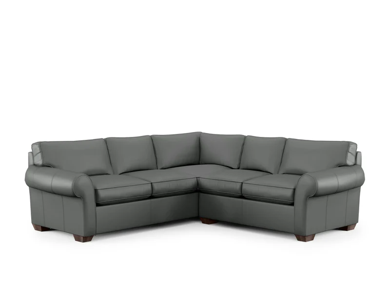 Flexsteel Vail Leather Stationary Sectional
