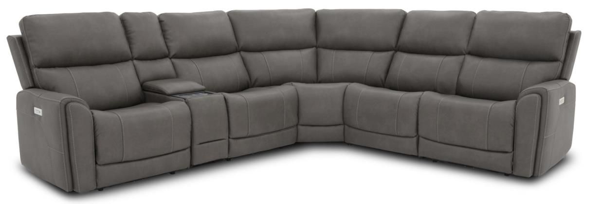 Flexsteel Carter Power Reclining Sectional With Power Tilt Headrest And Power Lumbar