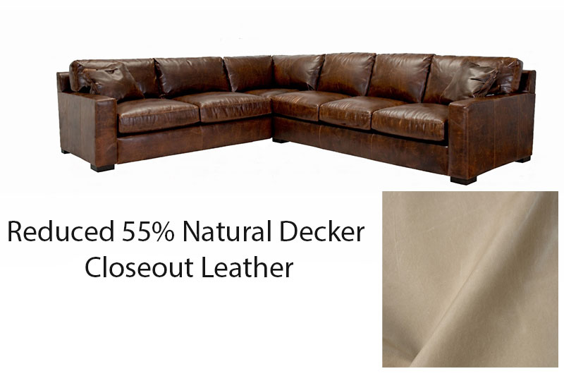 Brand New Max 43 Inch Deep Seating Leather Sectional 1 Available Ships in 6 to 8 Weeks