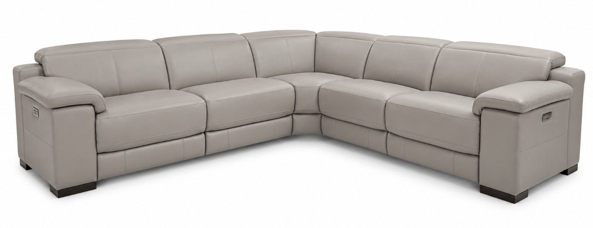 Cori Power Reclining Leather Sectional With Power Tilt Headrest Ready To Ship