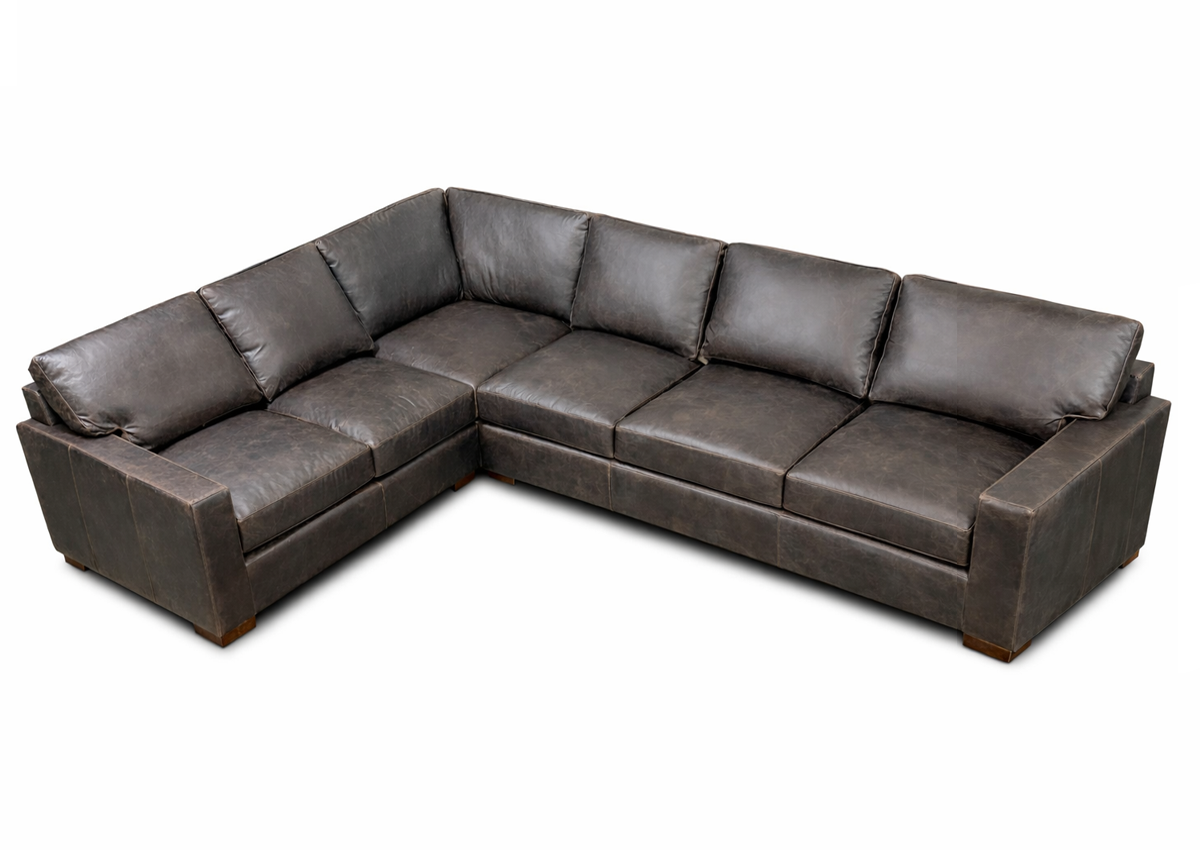 Java Deep Seating Leather Sectional
