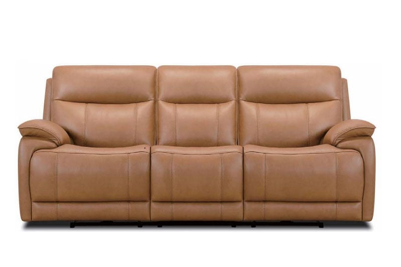Aresa Power Reclining Leather Sofa or Set With Power Headrests Get FREE Leather Samples