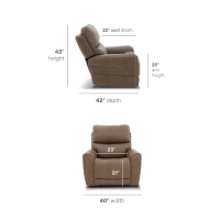 Flexsteel Carter Power Reclining Sofa or Set - With Power Tilt Headrest | Power Lumbar And Drop Down Table