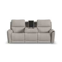 Flexsteel Carter Power Reclining Sofa or Set - With Power Tilt Headrest | Power Lumbar And Drop Down Table