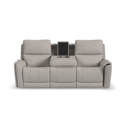 Flexsteel Carter Power Reclining Sofa or Set - With Power Tilt Headrest | Power Lumbar And Drop Down Table