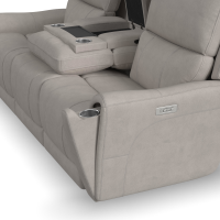 Flexsteel Carter Power Reclining Sofa or Set - With Power Tilt Headrest | Power Lumbar And Drop Down Table