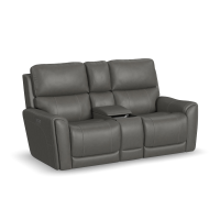 Flexsteel Carter Power Reclining Sofa or Set - With Power Tilt Headrest | Power Lumbar And Drop Down Table