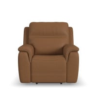 Flexsteel Sawyer Power Reclining Leather Sofa or Set With Power Tilt Headrest | Power Lumbar