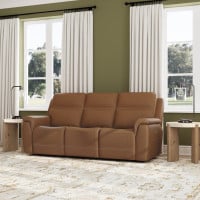 Flexsteel Sawyer Power Reclining Leather Sofa or Set With Power Tilt Headrest | Power Lumbar