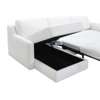 Lombardi Leather Sleeper Storage Sectional