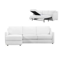 Lombardi Leather Sleeper Storage Sectional
