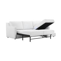 Lombardi Leather Sleeper Storage Sectional