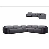 Duke Power Reclining Leather Sectional with Power Headrest Get FREE Leather Samples