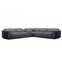 Duke Power Reclining Leather Sectional with Power Headrest Get FREE Leather Samples