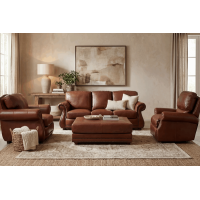 Russell Leather Sofa Loveseat Power Recliner Ottoman Available