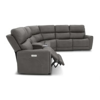 Flexsteel Carter Power Reclining Sectional With Power Tilt Headrest And Power Lumbar