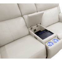 Harmony Triple Power Reclining Leather Sofa Home Theater Speaker Air Massage 3-Zone Heating Zero Gravity
