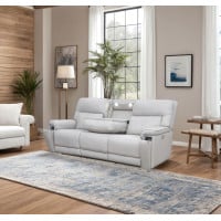 Harmony Triple Power Reclining Leather Sofa Home Theater Speaker Air Massage 3-Zone Heating Zero Gravity