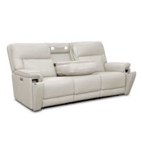 Harmony Triple Power Reclining Leather Sofa Home Theater Speaker Air Massage 3-Zone Heating Zero Gravity