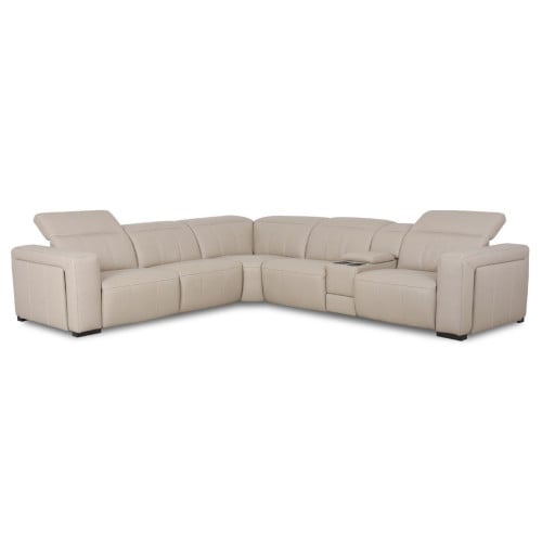 Orlando Power Reclining Leather Sectional Power Headrest