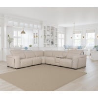 Orlando Power Reclining Leather Sectional Power Headrest