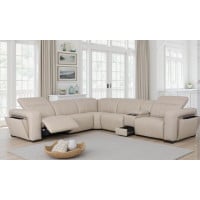 Orlando Power Reclining Leather Sectional Power Headrest