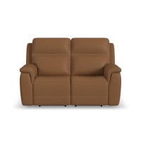 Flexsteel Sawyer Power Reclining Leather Sofa or Set With Power Tilt Headrest | Power Lumbar