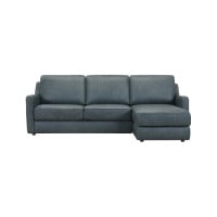Lombardi Leather Sleeper Storage Sectional