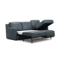 Lombardi Leather Sleeper Storage Sectional