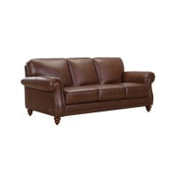Brand New Camari  Leather Sofa ONLY 1 Available in Atollo Chestnut 60% Off