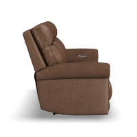 Flexsteel Alexander Power Reclining Leather Sofa or Set - With Power Tilt Headrest | Power Lumbar