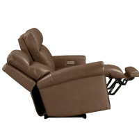 Flexsteel Alexander Power Reclining Leather Sofa or Set - With Power Tilt Headrest | Power Lumbar