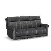 Flexsteel Alexander Power Reclining Leather Sofa or Set - With Power Tilt Headrest | Power Lumbar