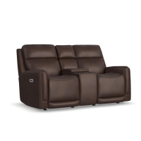 Flexsteel Alister Power Gliding Leather Sofa or Set - With Power Tilt Headrest | Power Lumbar
