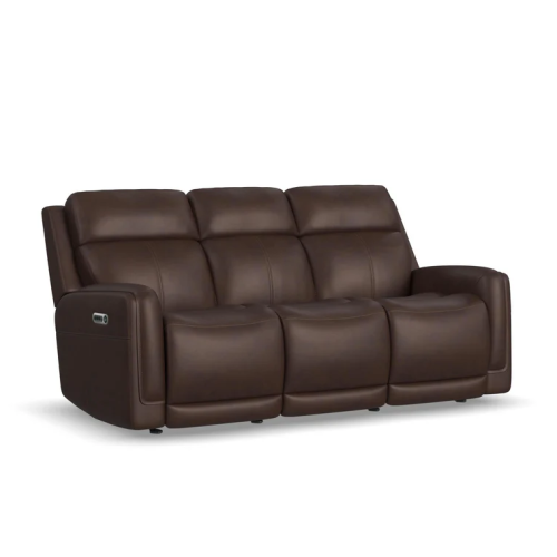 Flexsteel Alister Power Gliding Leather Sofa or Set - With Power Tilt Headrest | Power Lumbar