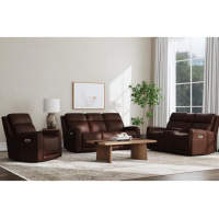 Flexsteel Alister Power Gliding Leather Sofa or Set - With Power Tilt Headrest | Power Lumbar