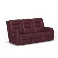 Flexsteel Arlo Power Reclining Leather Sofa or Set With Power Tilt Headrest
