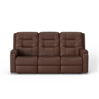 Flexsteel Arlo Power Reclining Leather Sofa or Set With Power Tilt Headrest