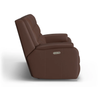 Flexsteel Arlo Power Reclining Leather Sofa or Set With Power Tilt Headrest