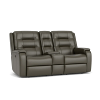 Flexsteel Arlo Power Reclining Leather Sofa or Set With Power Tilt Headrest