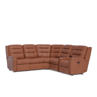 Flexsteel Arlo Power Reclining Leather Sectional With Optional Power Headrest Power Lumbar