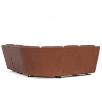 Flexsteel Arlo Power Reclining Leather Sectional With Optional Power Headrest Power Lumbar