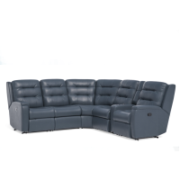 Flexsteel Arlo Power Reclining Leather Sectional With Optional Power Headrest Power Lumbar