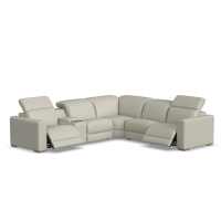 Flexsteel Aurora Power Reclining Leather Sectional With Power Tilt Headrest