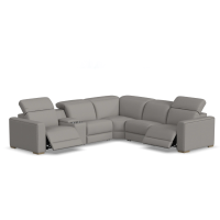 Flexsteel Aurora Power Reclining Leather Sectional With Power Tilt Headrest