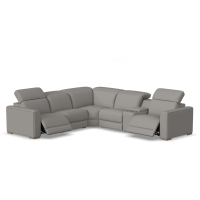Flexsteel Aurora Power Reclining Leather Sectional With Power Tilt Headrest
