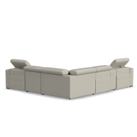 Flexsteel Aurora Power Reclining Leather Sectional With Power Tilt Headrest