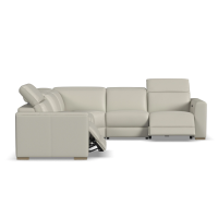 Flexsteel Aurora Power Reclining Leather Sectional With Power Tilt Headrest