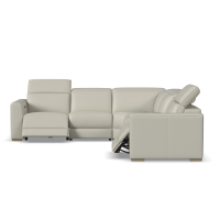 Flexsteel Aurora Power Reclining Leather Sectional With Power Tilt Headrest